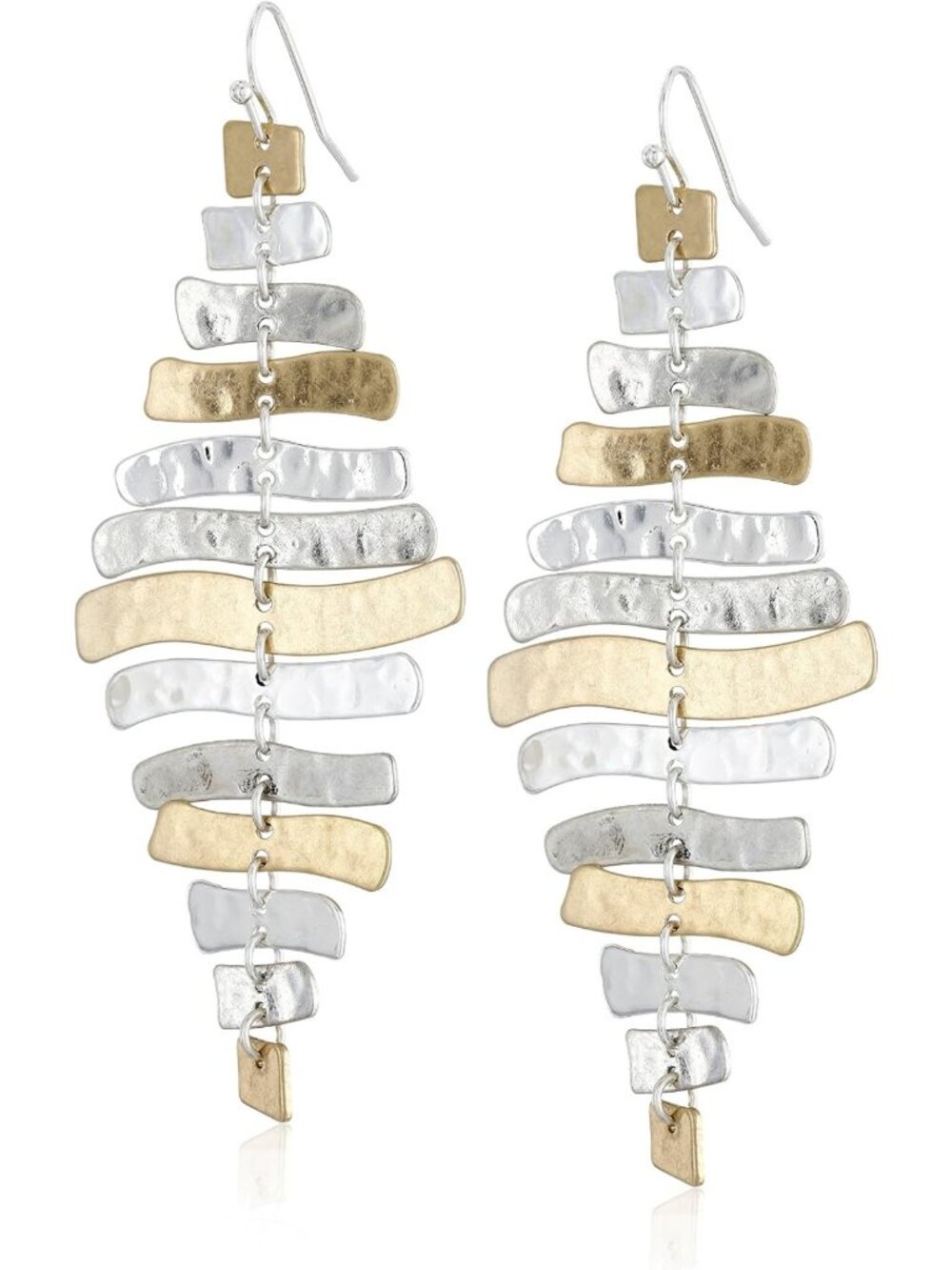 Sculptural Two-Tone Drop Earrings | Modern Statement Jewelry for Any Occasion